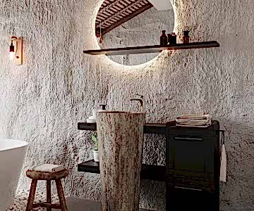 Mermer monoblok Lavabo Banyo dolabı