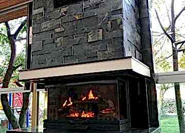 Kayrak taşı şömine uygulaması